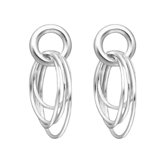 Sterling silver multi layer hoop earrings 925 layered hoop design