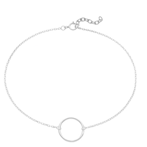 Sterling Silver Open Circle Anklet