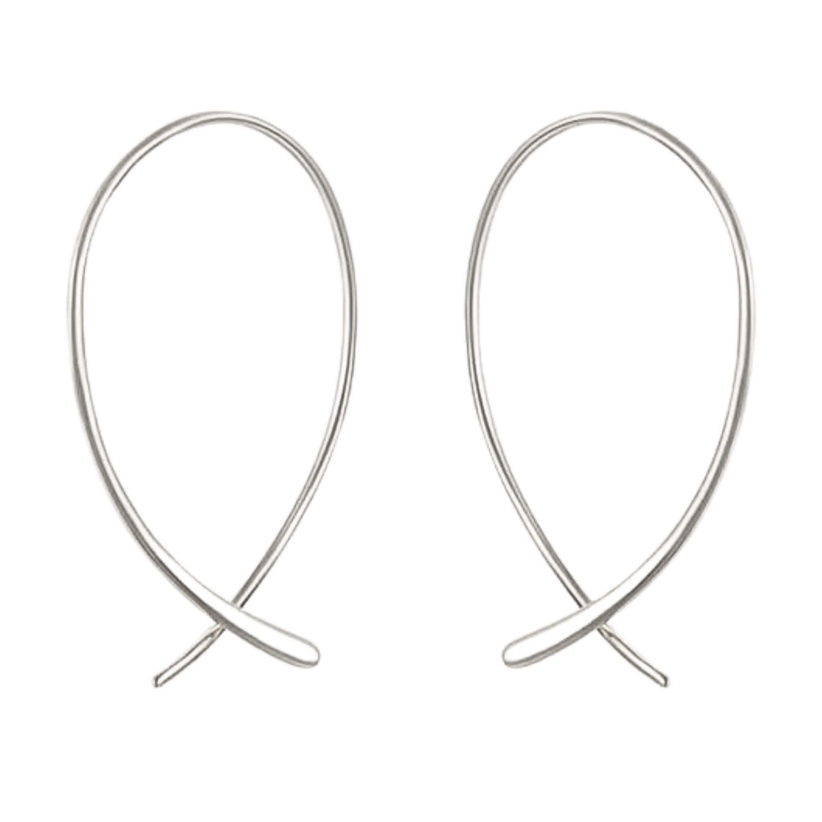Sterling Silver Threader Hoop Earrings - Minimalist Dainty Hoops for Women