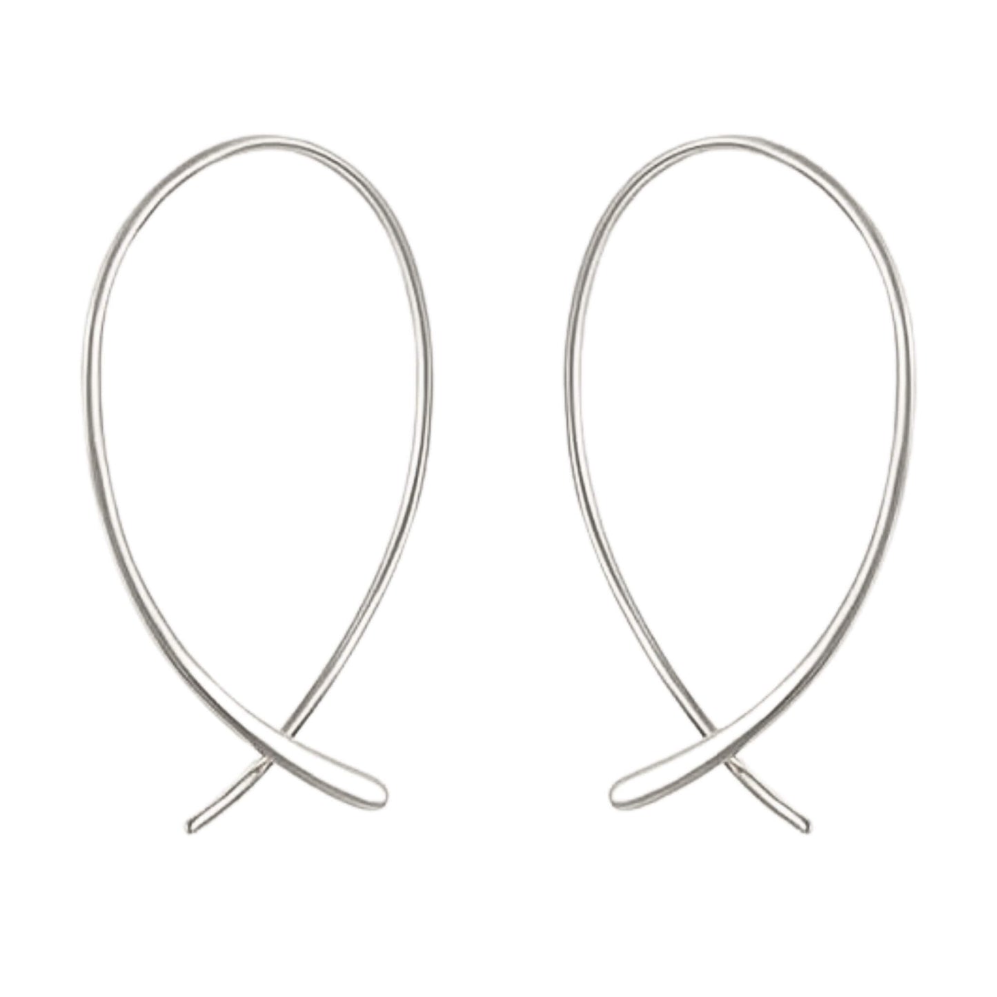 Sterling Silver Threader Hoop Earrings - Minimalist Dainty Hoops for Women