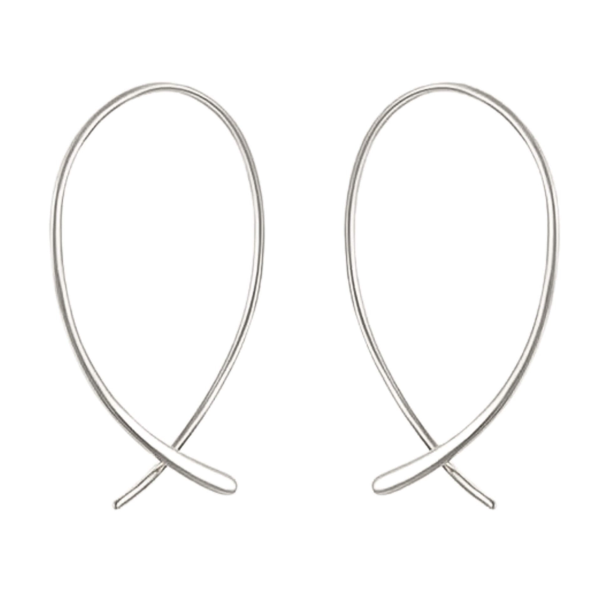 Sterling Silver Threader Hoop Earrings - Minimalist Dainty Hoops for Women