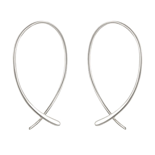 Sterling Silver Threader Hoop Earrings - Minimalist Dainty Hoops for Women