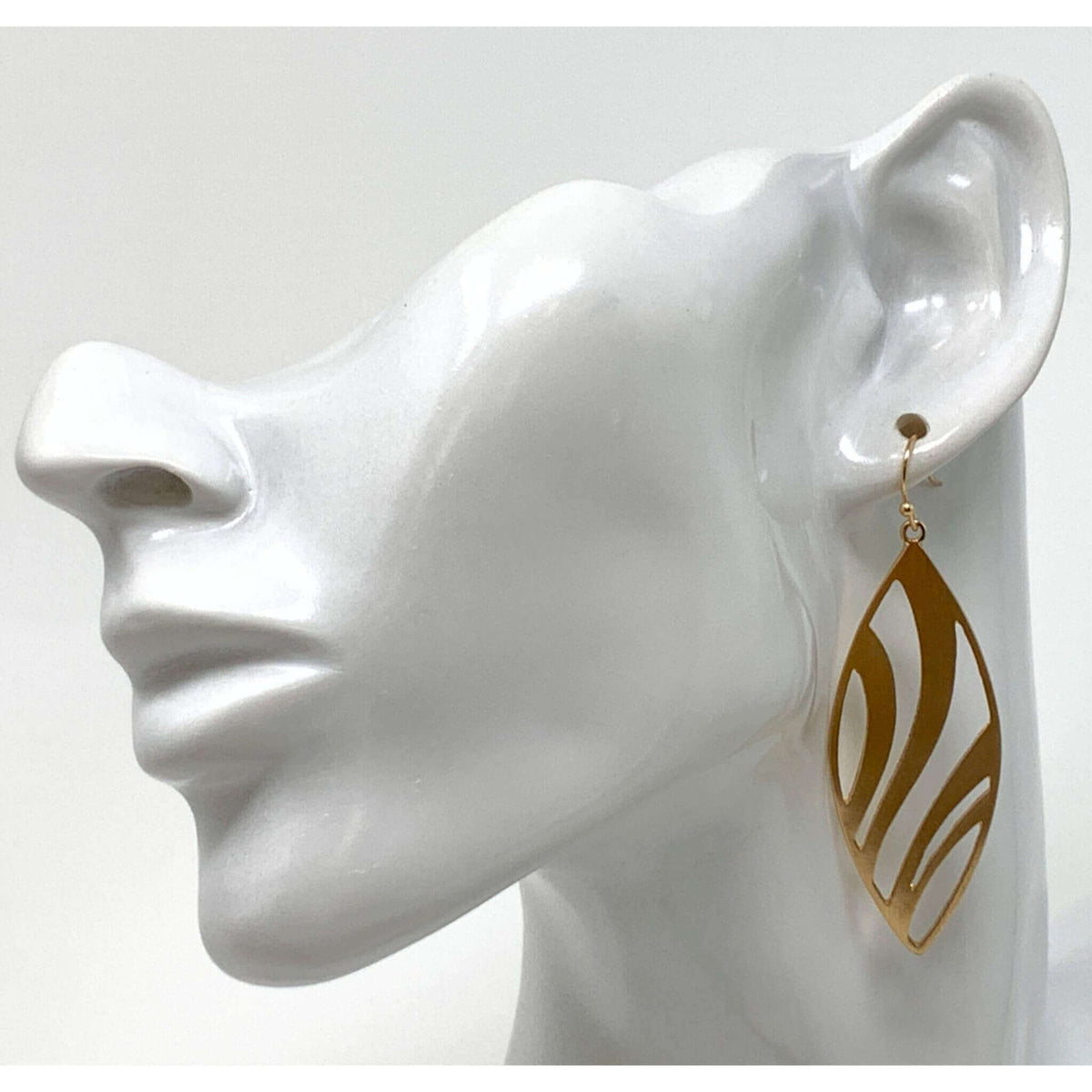 Teardrop Earrings with Satin Stripes - Chic and Stylish Design
