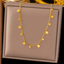 Waterproof gold-plated necklace displayed on jewelry box
