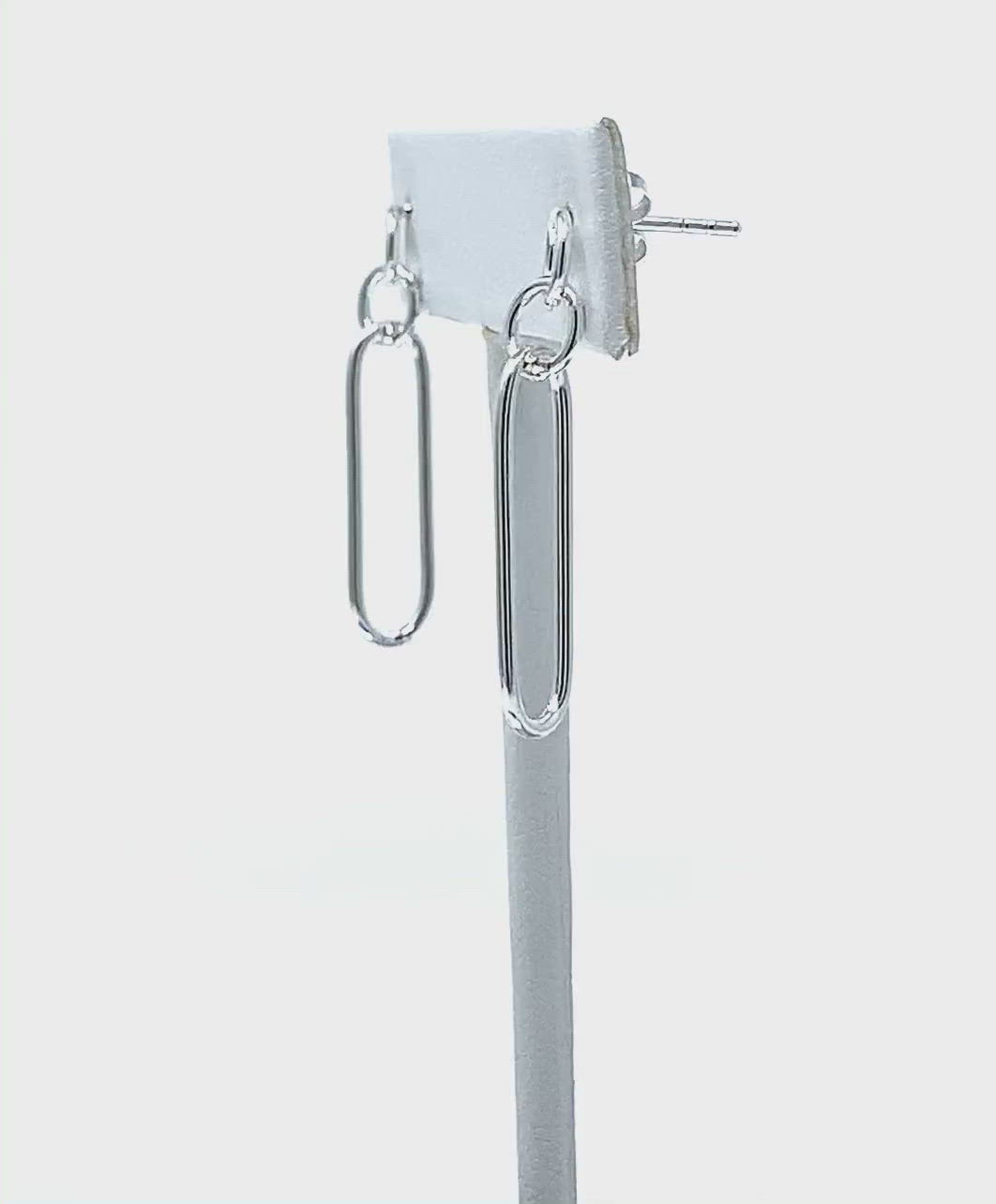 Linked Oval & Circle Stud Earrings In Sterling Silver - SeaSpray Jewelry