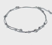 Star &amp; Ball Sterling Silver Anklet Bracelet
