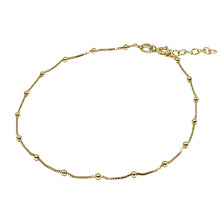 18K Plated Gold Anklet Bracelet With Ball Beads
