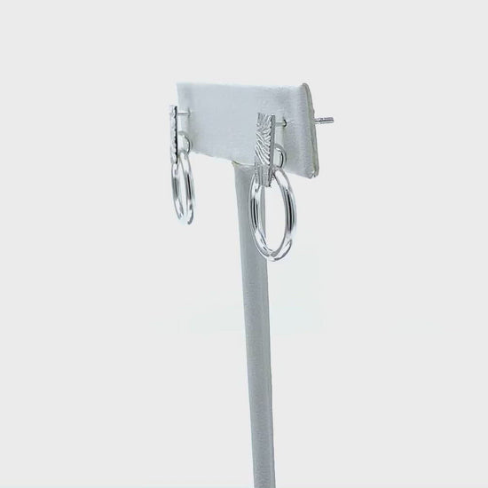 Sterling Silver Circle & Bar Stud Earrings