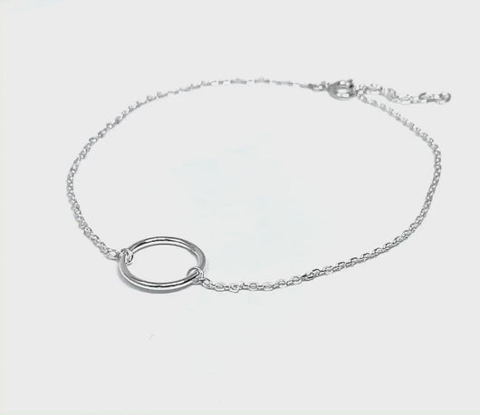 Sterling Silver Circle Anklet