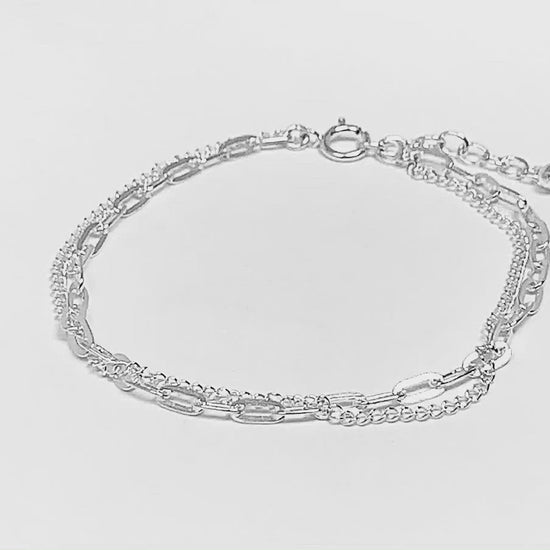Double Layered Sterling Silver Bracelet
