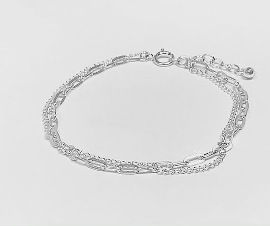 Double Layered Sterling Silver Bracelet