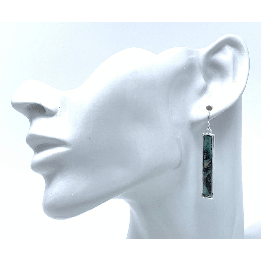 Abalone Bar Dangle Earrings In Silver For Women - Fashion Jewelry