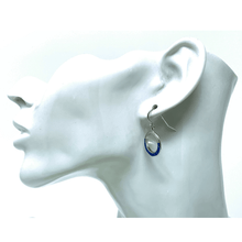 Blue Opal Open Circle Sterling Silver Earrings - SeaSpray Jewelry
