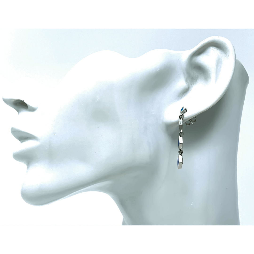 Blue Opal Sterling Silver Stud Earrings - SeaSpray Jewelry