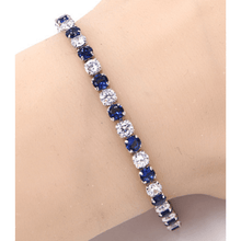 Blue &amp; White CZ Slide Bolo Tennis Bracelet In Silver - Women&#39;s Costume Jewelry
