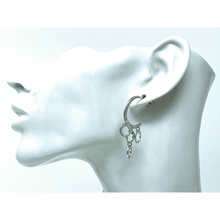 Crescent Circle Sterling Silver Statement Earrings - SeaSpray Jewelry
