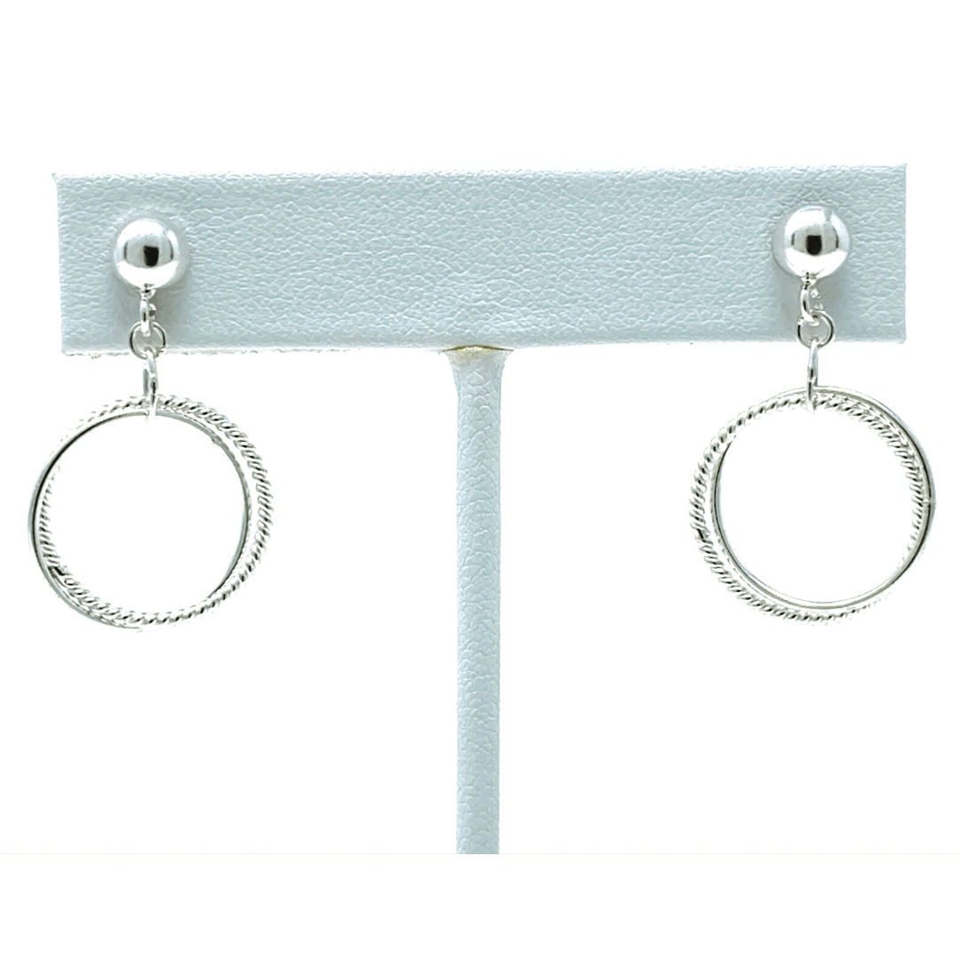 Dancing Link Open Circle Sterling Silver Earrings - SeaSpray Jewelry