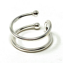 Double Ball Sterling Silver Cartilage Earring - Ear Cuff Earrings

