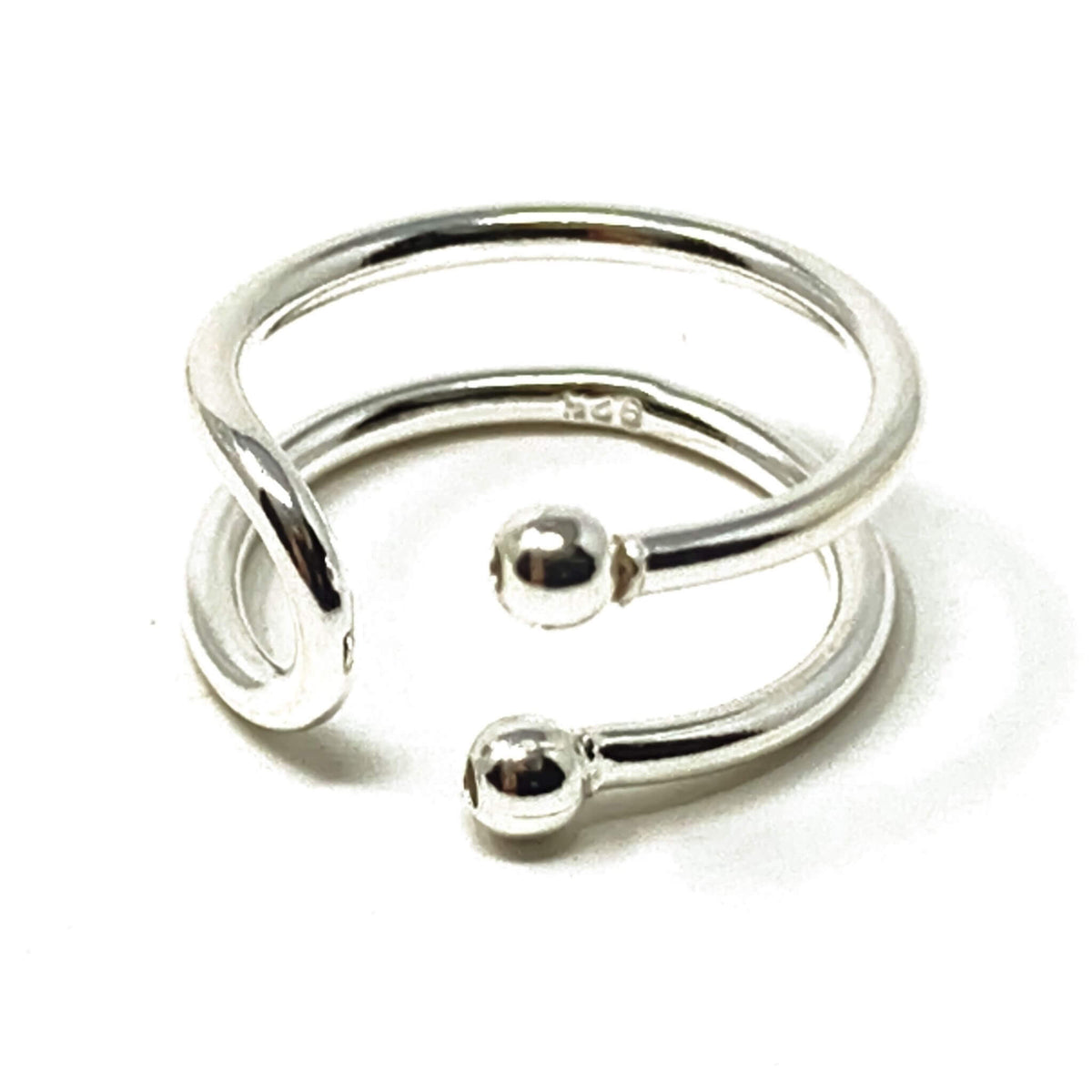 Double Ball Sterling Silver Ear Cuff - Cartilage Earrings