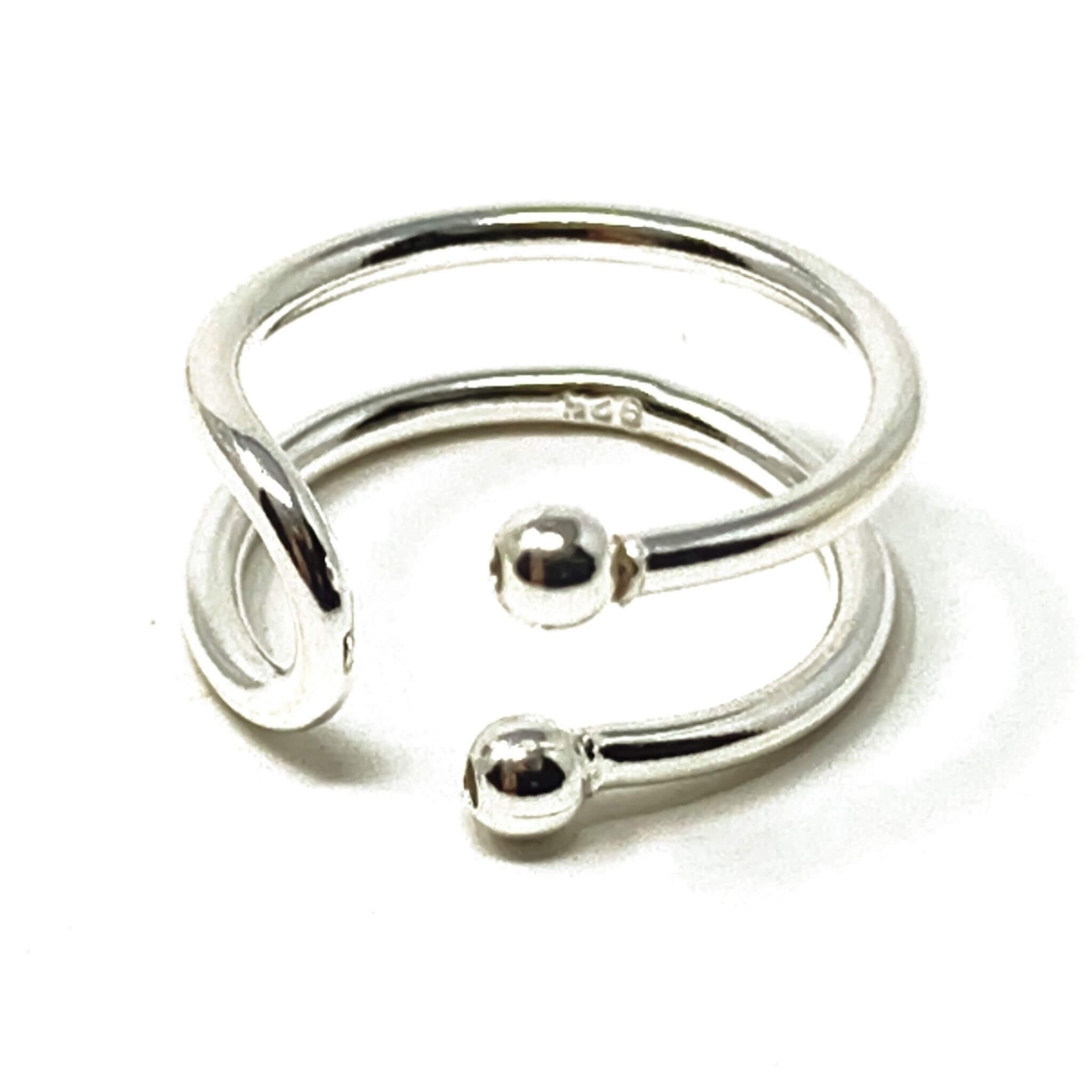 Double Ball Sterling Silver Ear Cuff - Cartilage Earrings