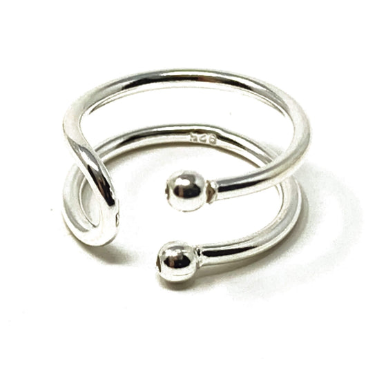 Double Ball Sterling Silver Ear Cuff - Cartilage Earrings