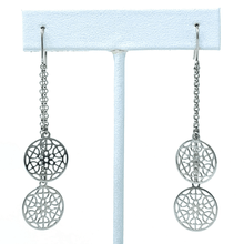 Filigree Circle Cutout Sterling Silver Dangle Earrings - SeaSpray Jewelry
