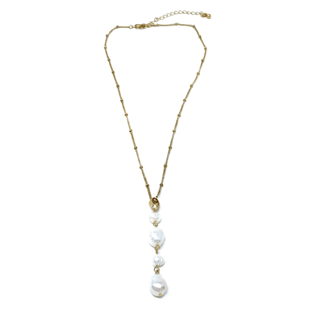 Gold Freshwater Pearl Pendant Necklace - SeaSpray Jewelry