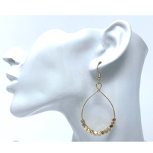 Gold Beaded Teardrop Hoop Earrings For Women - Costume Jewelry
