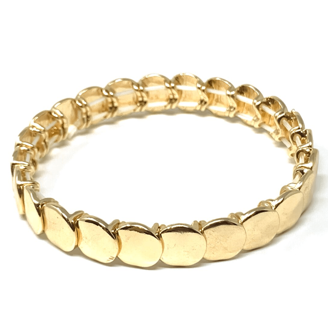 Gold Disc Stacking Stretch Bracelet - Costume Jewelry