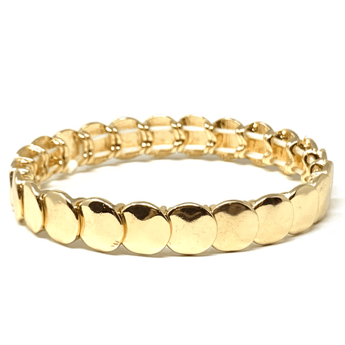 Gold Disc Stacking Stretch Bracelet - Fashion Jewelry