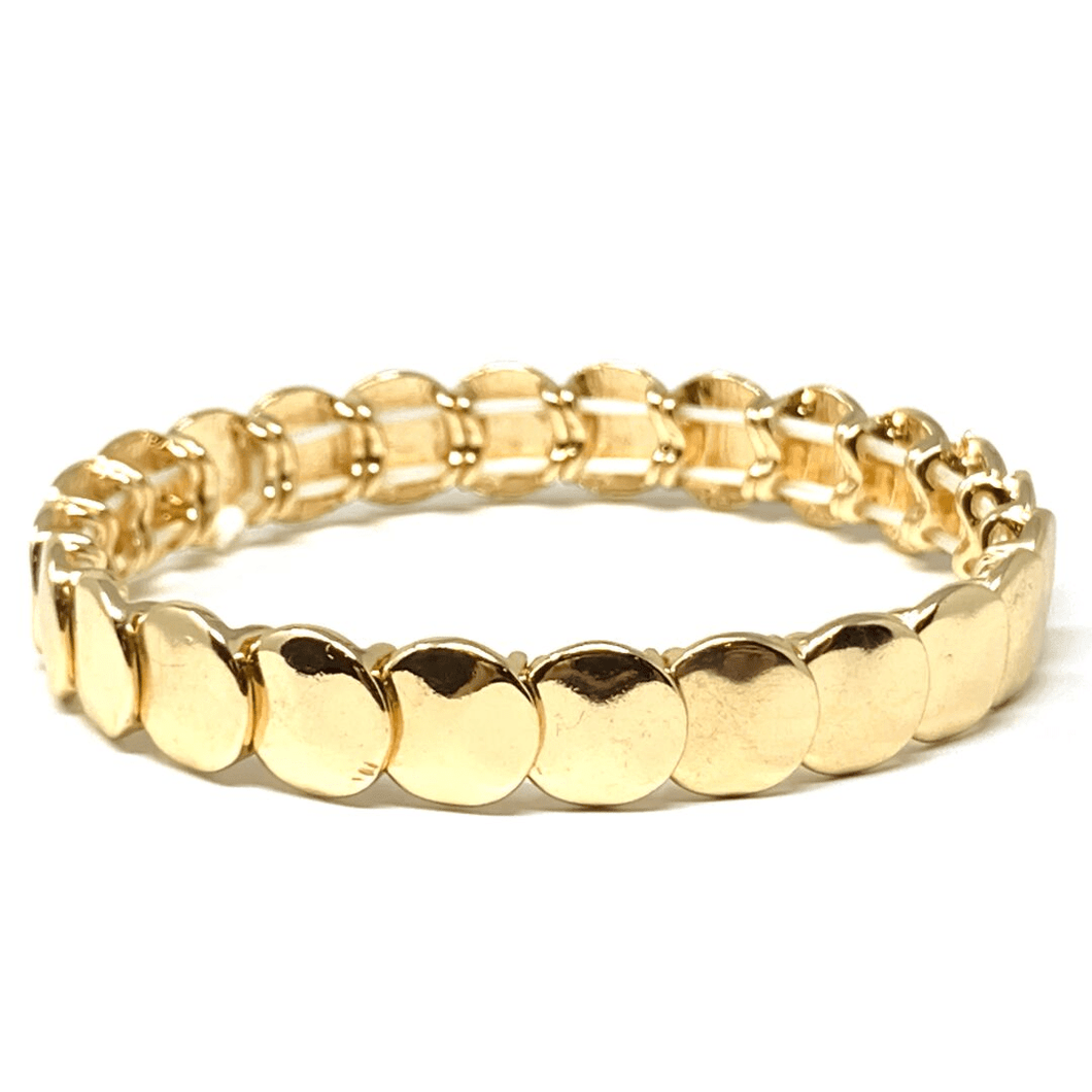 Gold Disc Stacking Stretch Bracelet - Fashion Jewelry