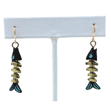 Gold Fish Bone Dangle Coastal Earrings - Fashion Jewelry
