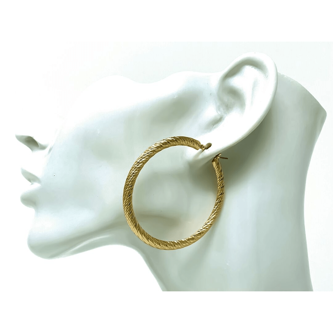 Gold Hoop Earrings Flat Back - Fashion Jewelry