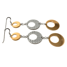 Gold Plated Sterling Silver Circle Dangle Earrings - SeaSpray Jewelry
