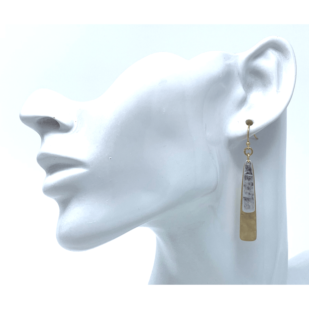 Gold & Silver Layered Teardrop Dangle Earrings For Women - Fashion Jewelry