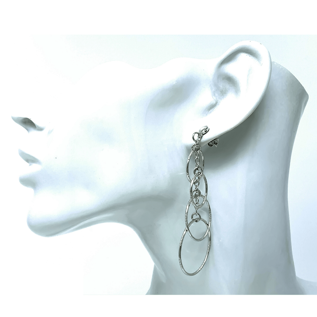 Graduated Sterling Silver Circle Earrings - SeaSpray Jewelry