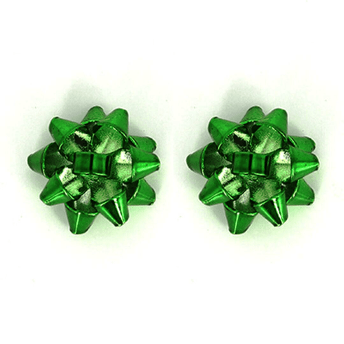 Green Bow Stud Christmas Earrings - Christmas Jewlery