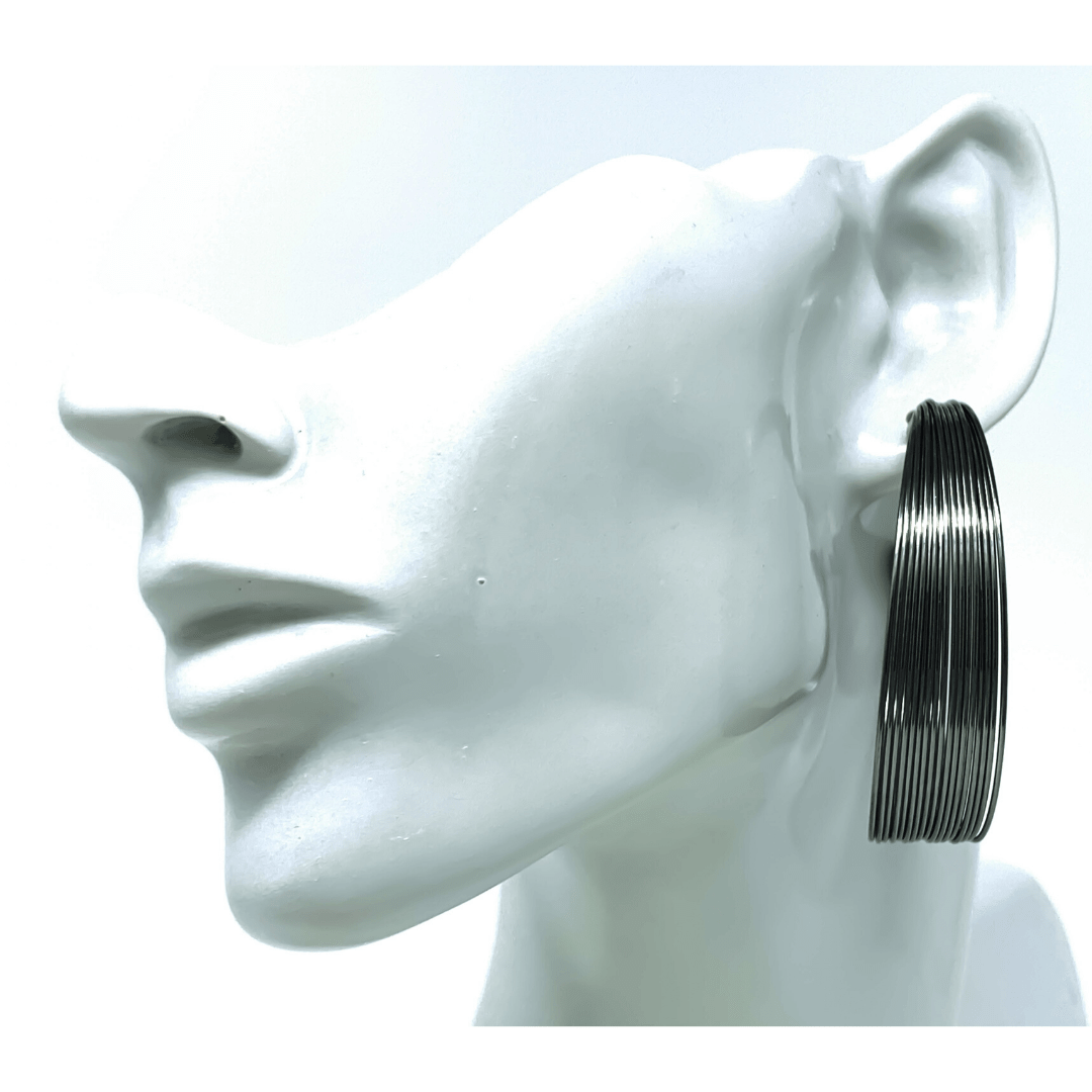 Hematite Large Stud Earrings For Women
