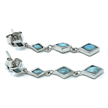 Larimar Sterling Silver Dangle Earrings - SeaSpray Jewelry
