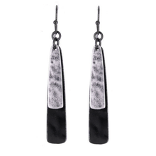 Layered Black &amp; Silver Teardrop Dangle Earrings For Women
