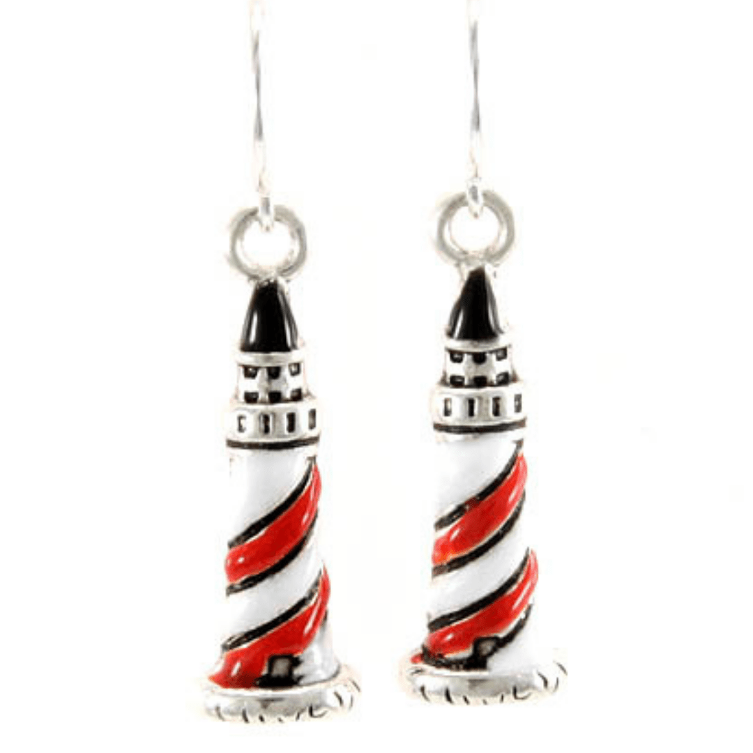 Lighthouse Silver Dangle Nautical Earrings - Fashion Jewelry