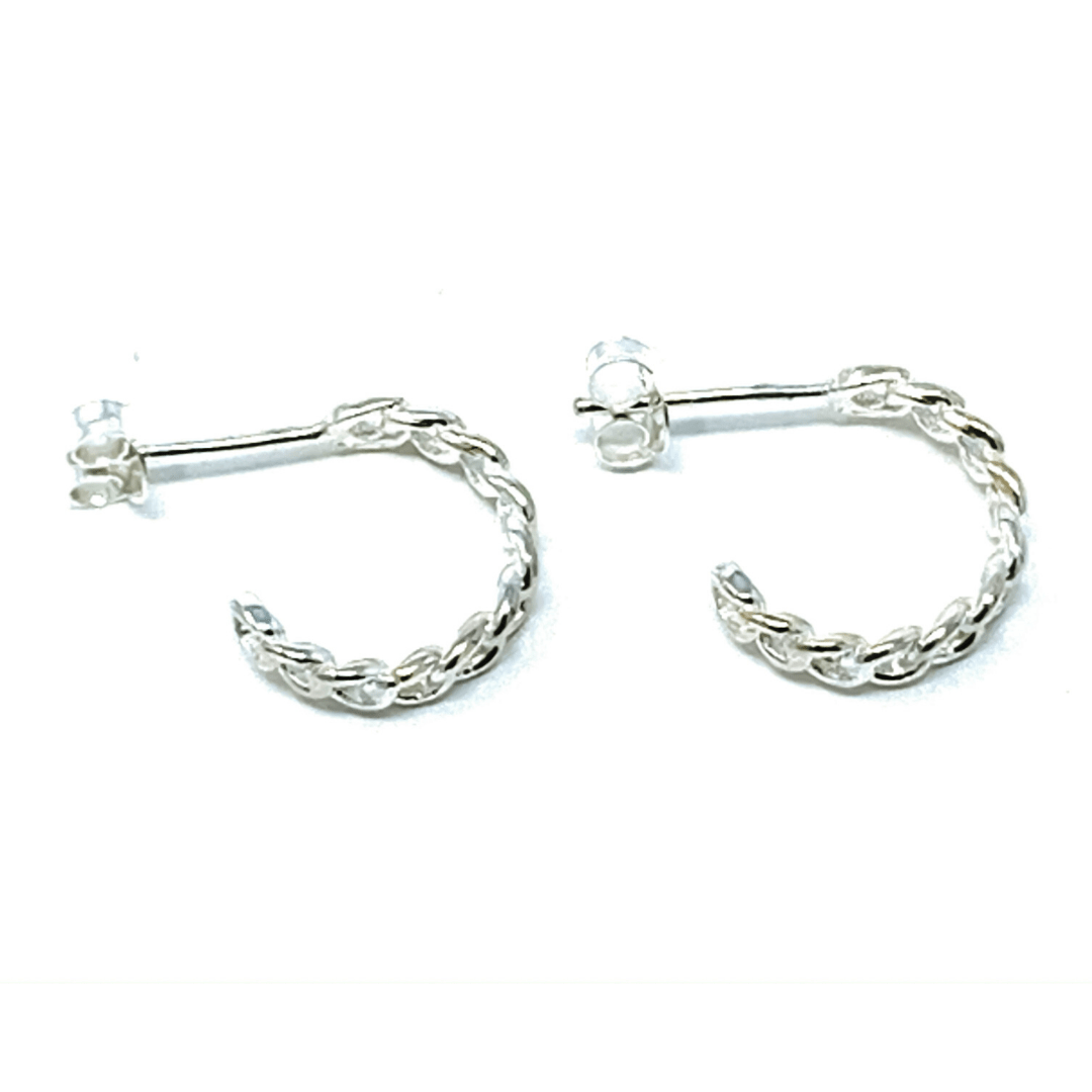 Half Hoop Link Earrings - Stud Earrings
