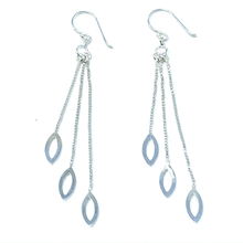 Marquise Multi Chain Sterling Silver Fringe Dangle Earrings - SeaSpray Jewelry
