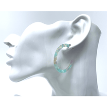 Multi Color Resin Circle Hoop Earrings - Statement Jewelry
