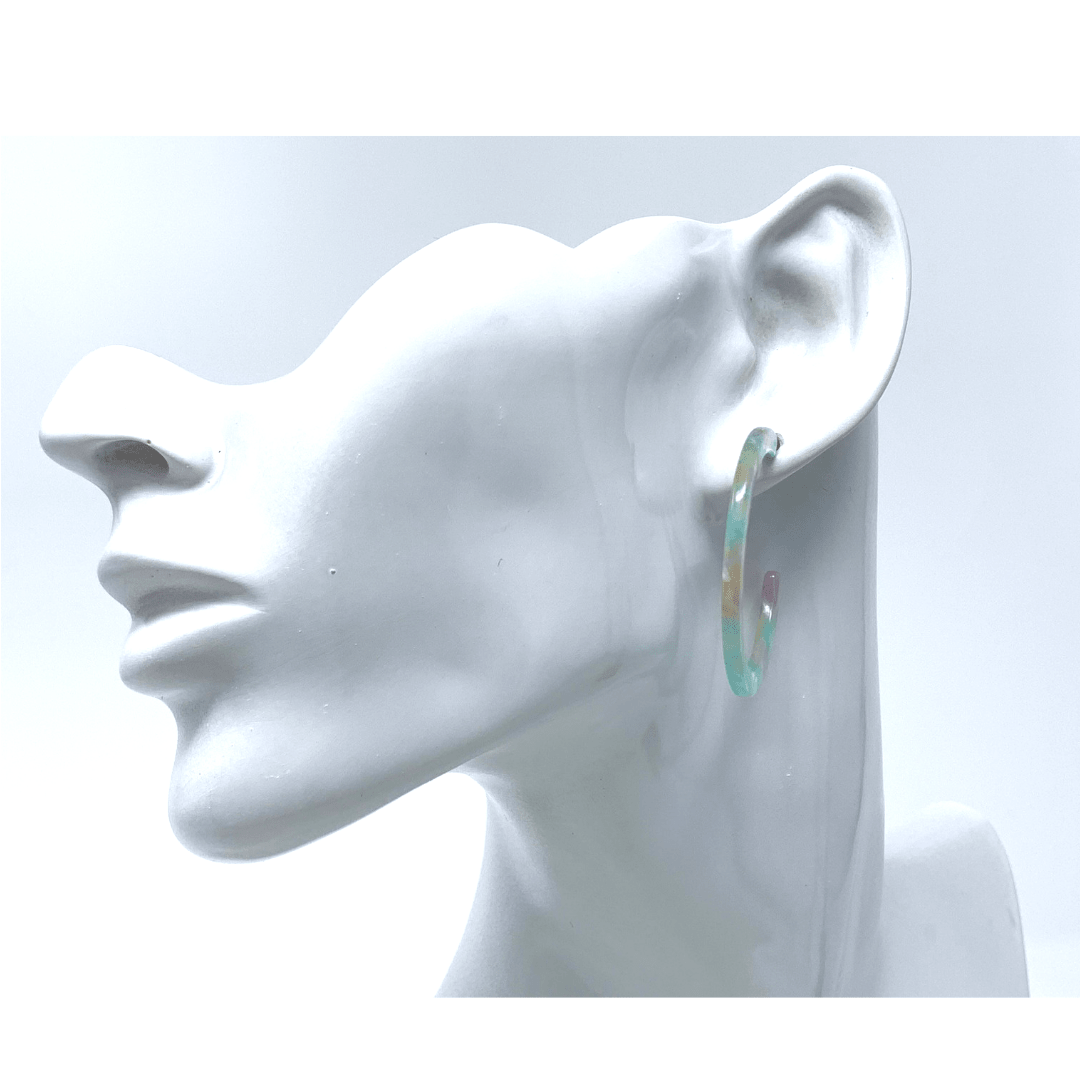 Multi Color Resin Circle Hoop Women's Earrings