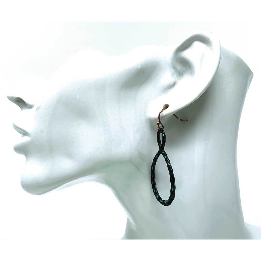 Twisted Hoop Infinity Hammered Earrings - Women's Fashion Earrings