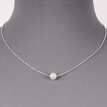 Pearl Necklace Silver Chain Wedding Bridal Bridesmaid Fashion Jewelry
