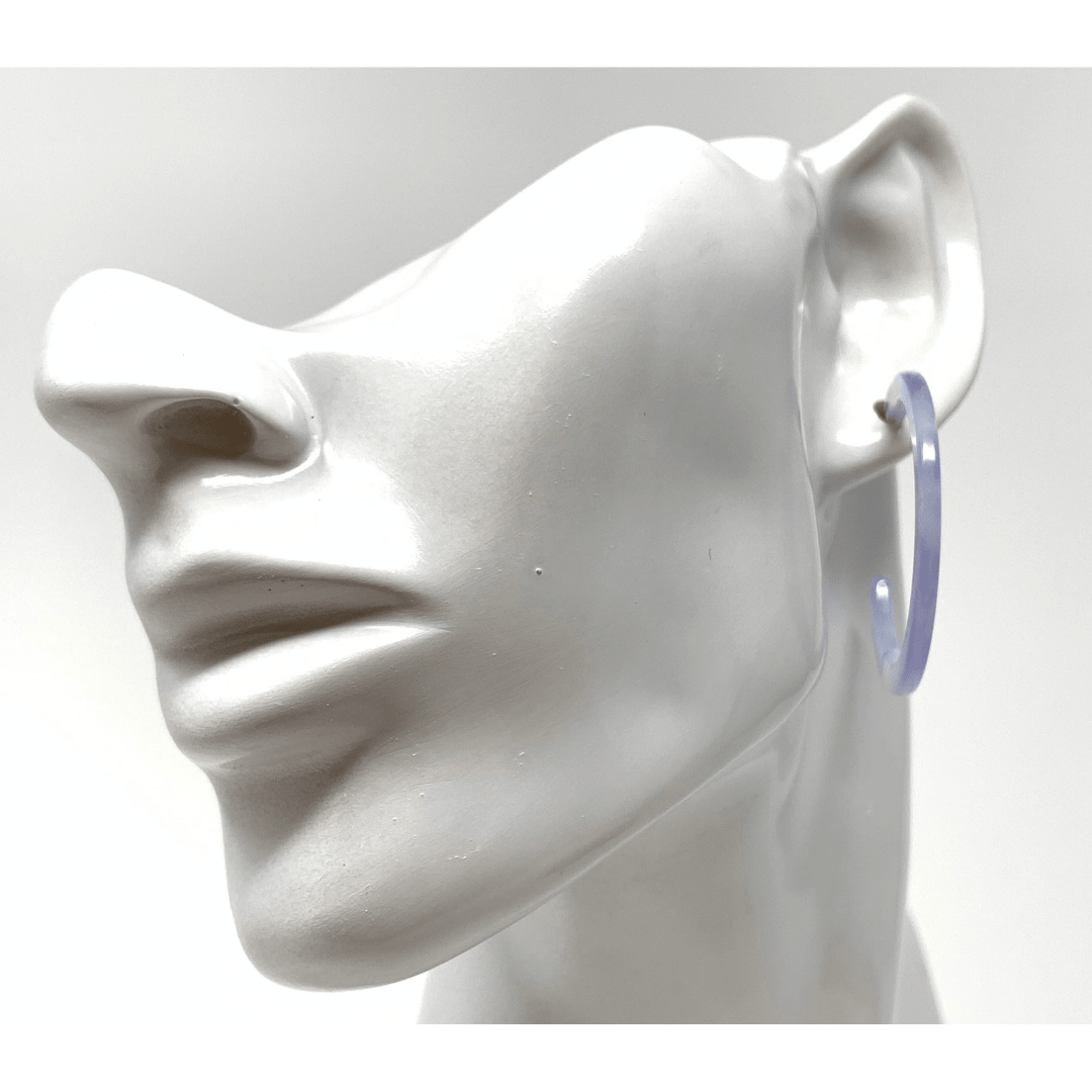 Purple Resin Circle Hoop Women's Earrings