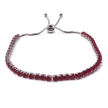 Red CZ Slide Bolo Tennis Bracelet In Silver - Women&#39;s Fashion Jewelry
