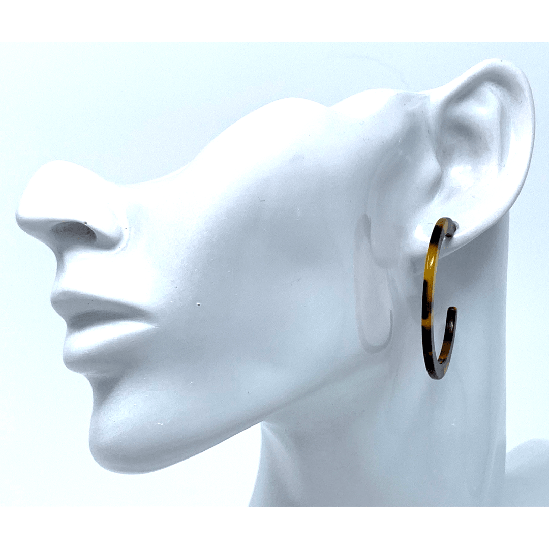 Marbled Resin Circle Hoop Stylish Earrings For Women